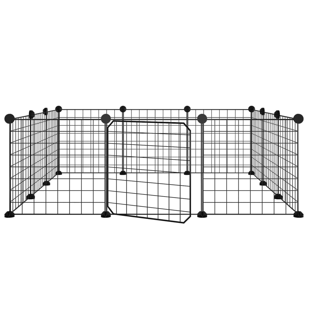 Vidaxl Pets Cage con puerta 12 paneles 35x35 cm de acero negro