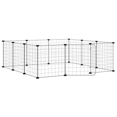 Vidaxl Pets Cage con puerta 12 paneles 35x35 cm de acero negro