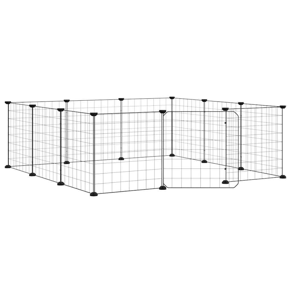 Vidaxl Pets Cage con puerta 12 paneles 35x35 cm de acero negro