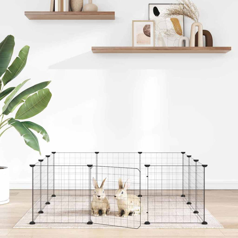 Vidaxl PETS Gabbia con porta 12 pannelli 35x35 cm Black