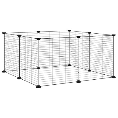Vidaxl huisdierkooi met 8 panelen, zwart, 35x35 cm, staal