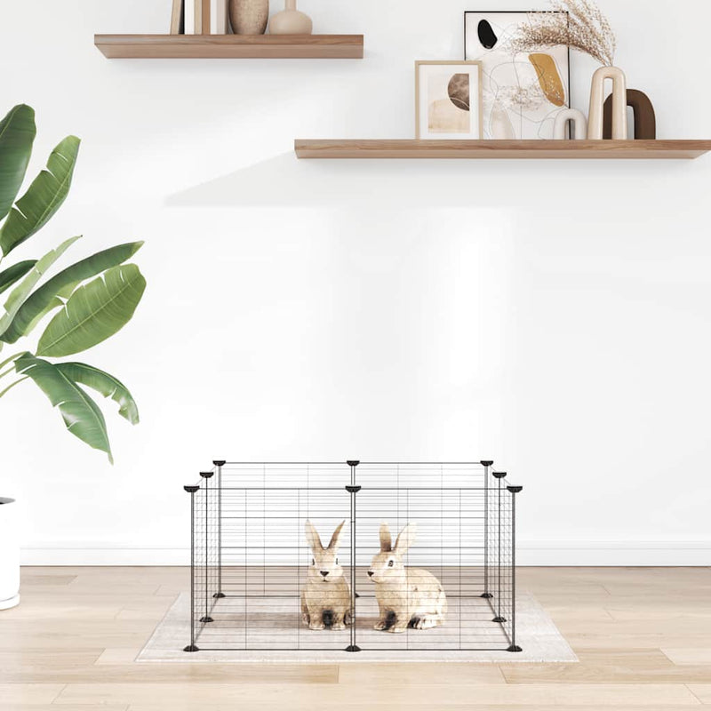 Vidaxl PETS Gabbia con 8 pannelli 35x35 cm Black