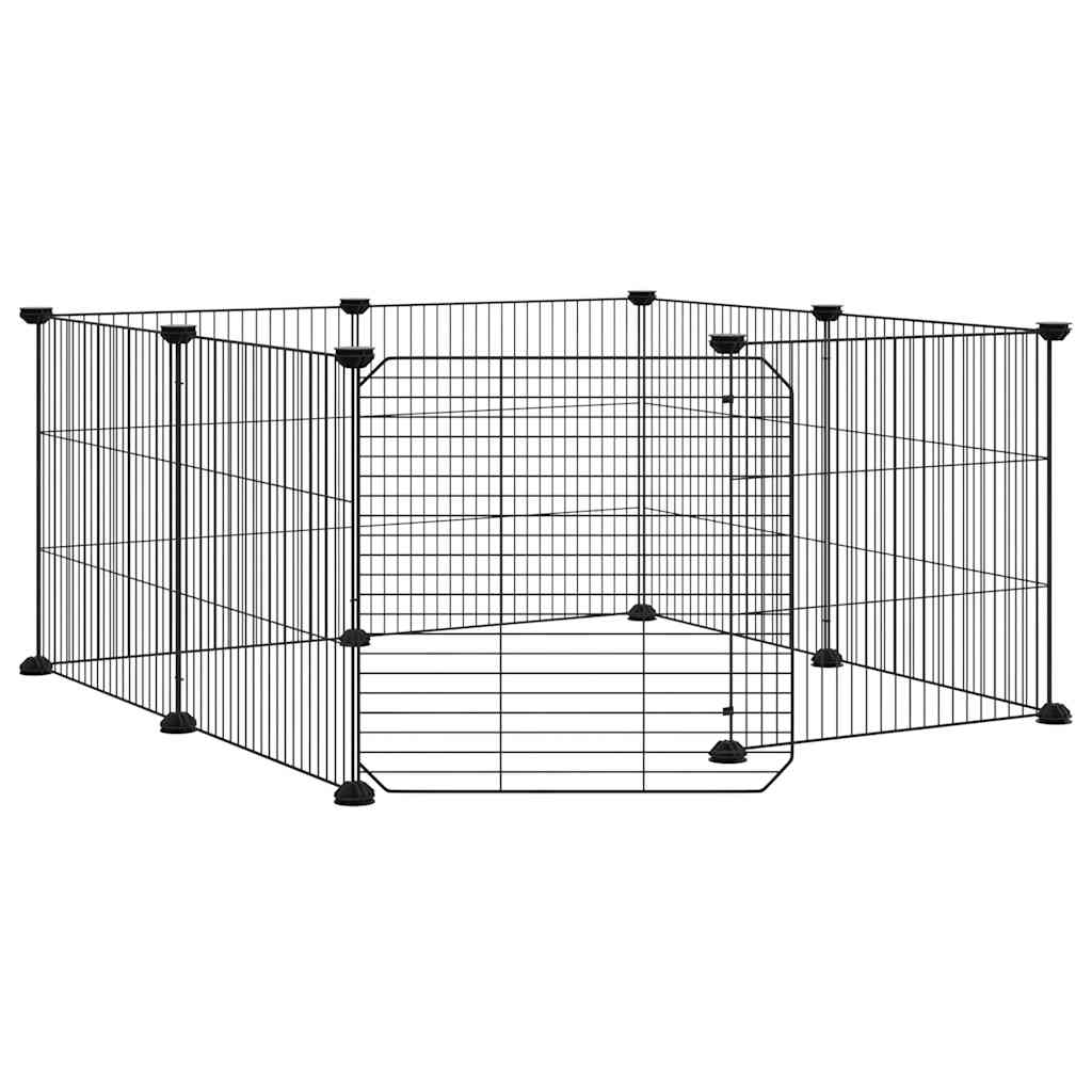 Vidaxl PETS Gabbia con porta 8 pannelli 35x35 cm Black
