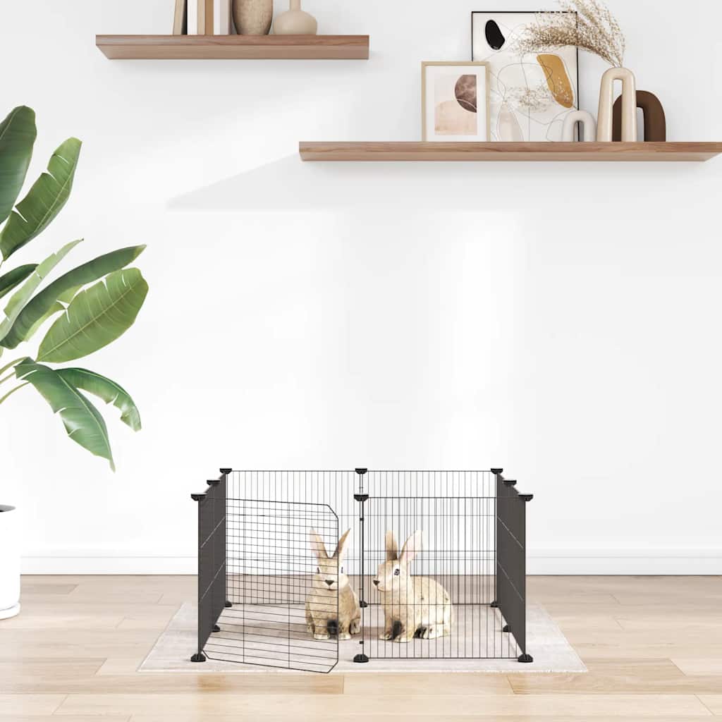 Vidaxl PETS Gabbia con porta 8 pannelli 35x35 cm Black
