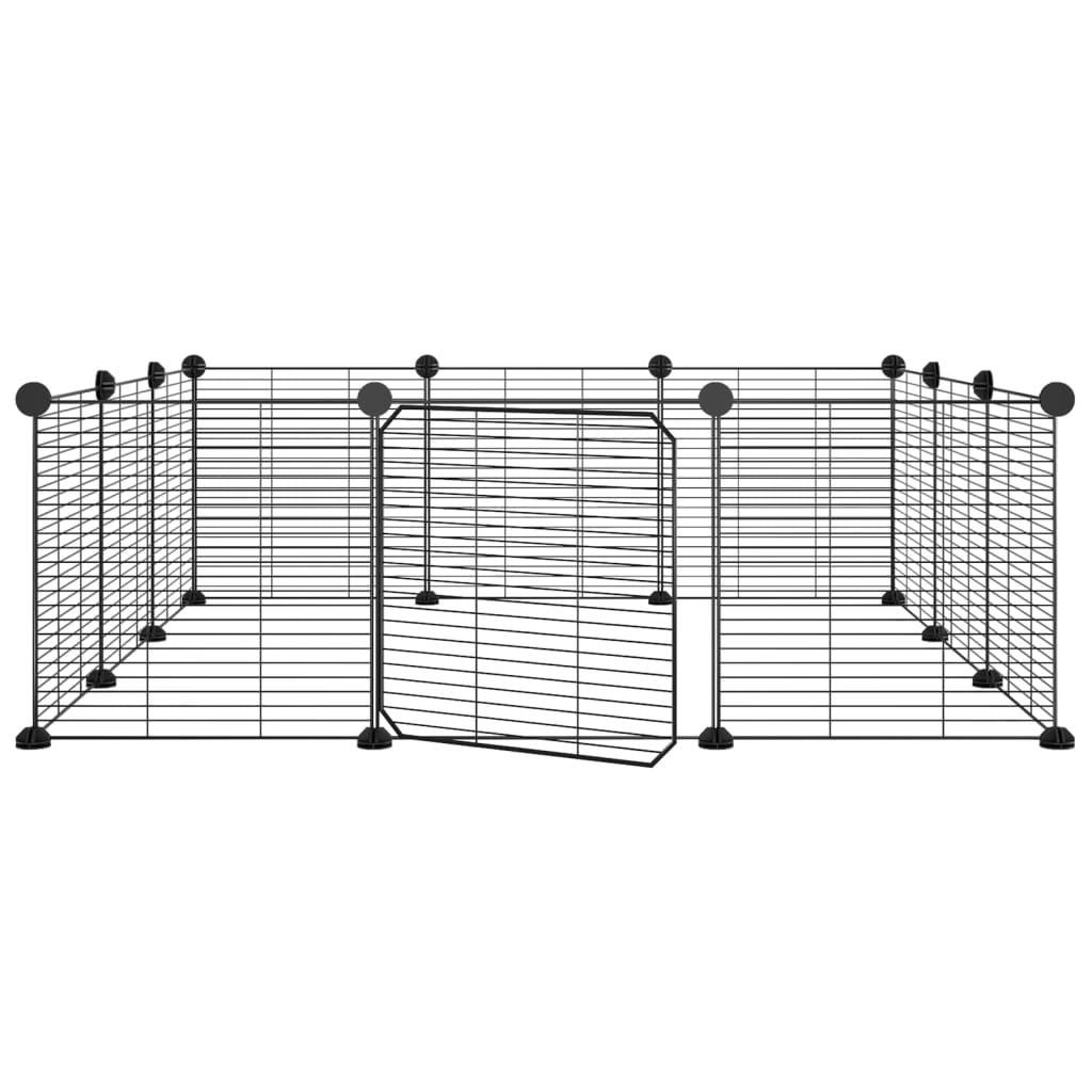 Vidaxl Pets Cage con puerta 12 paneles 35x35 cm de acero negro