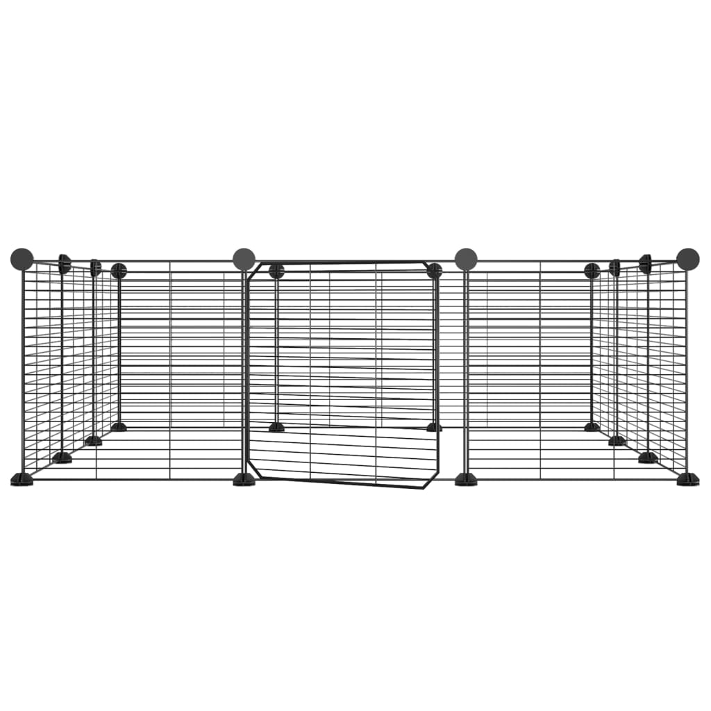 Vidaxl Pets Cage con puerta 12 paneles 35x35 cm de acero negro