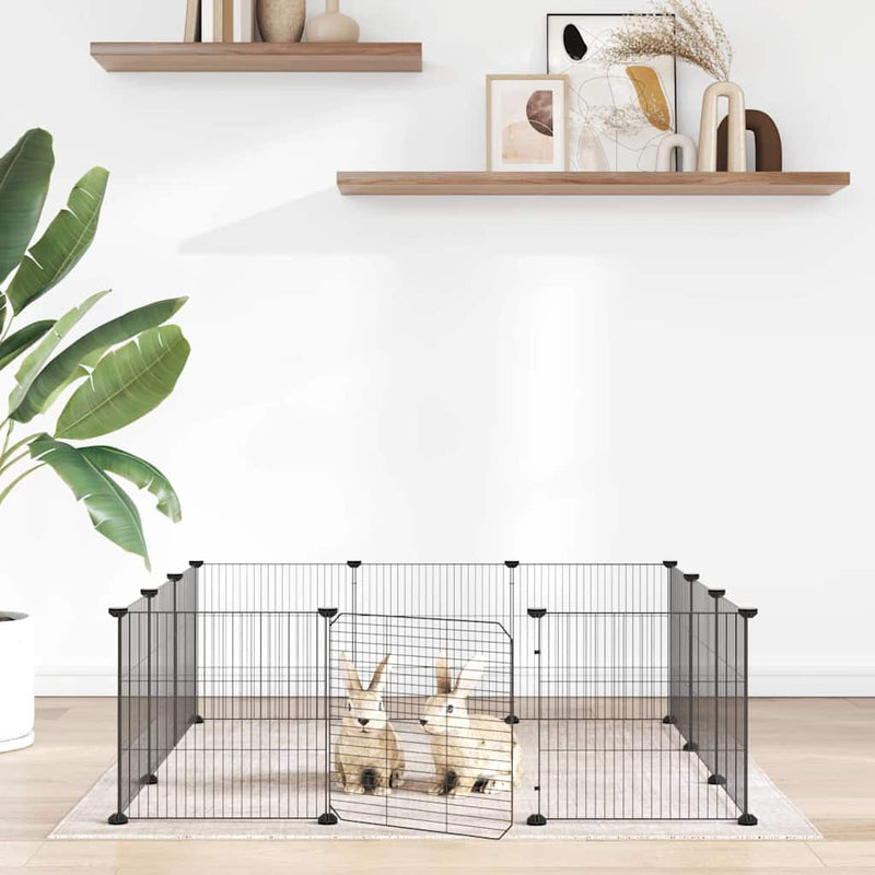 Vidaxl PETS Gabbia con porta 12 pannelli 35x35 cm Black
