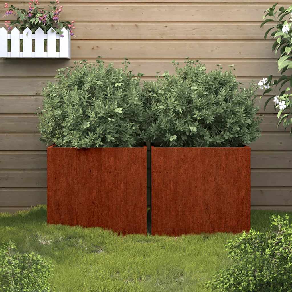 Vidaxl Fioter 2 St 42x40x39 cm Cortenstaal