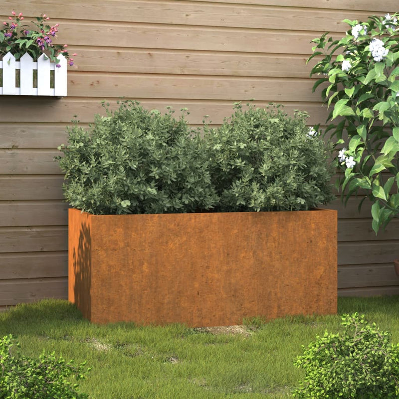 Vidaxl plantenbak 62x30x29 cm cortenstaal