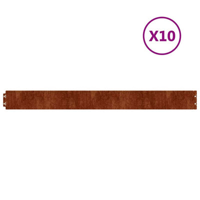 Vidaxl Gazon bordes 10 piezas 10x103 cm Cortenstaal flexible