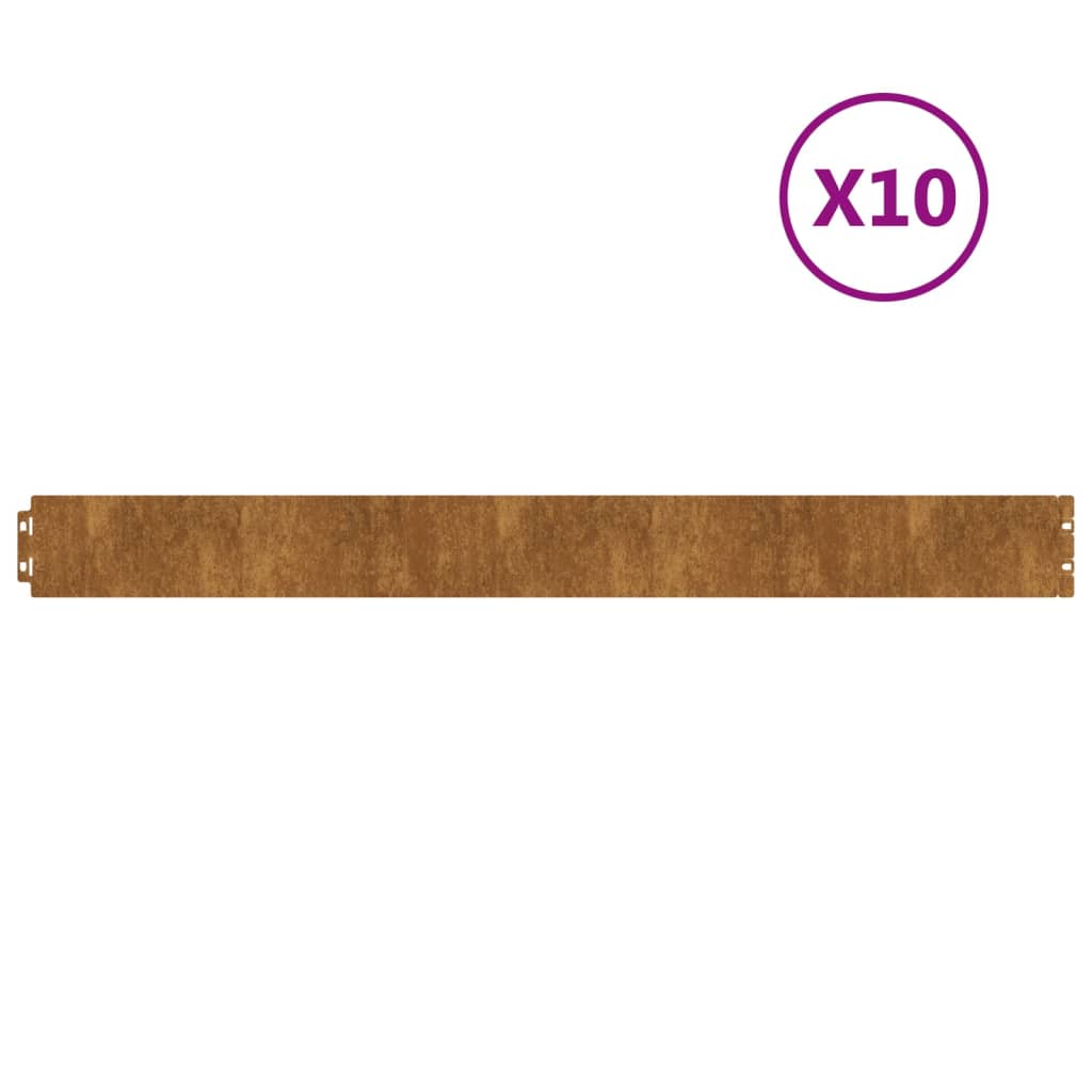 Vidaxl Gazon Edges 10 pezzi 10x103 cm flessibile Cortenstaal