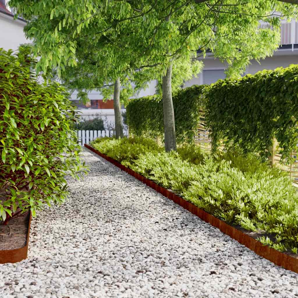 Vidaxl gazonranden 50 stuks 10x103 cm flexibel cortenstaal