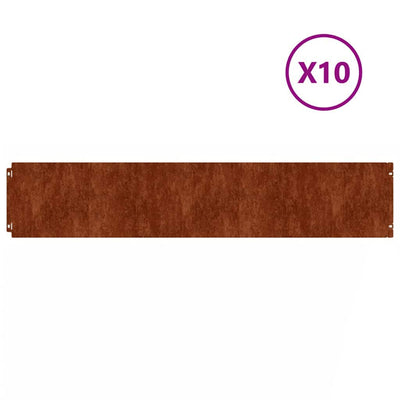Vidaxl Gazon bordes 10 piezas 20x103 cm flexible Cortenstaal