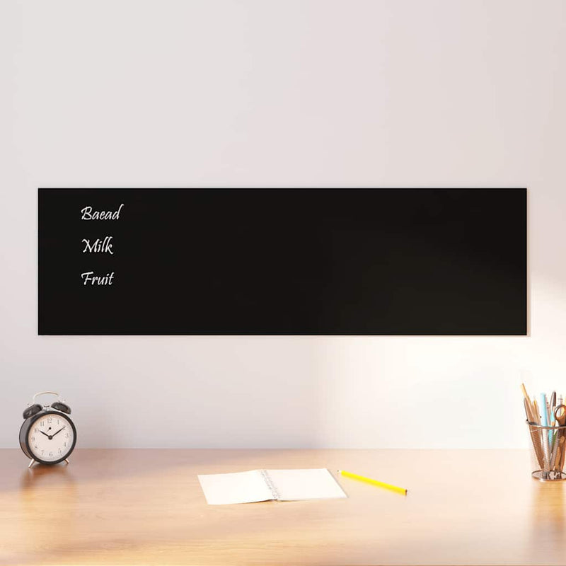 Scheda magnetica Vidaxl per il muro 100x30 cm vetro indurito nero