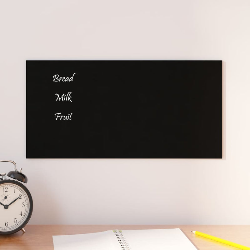 Tablero magnético Vidaxl para la pared 40x20 cm de vidrio endurecido negro