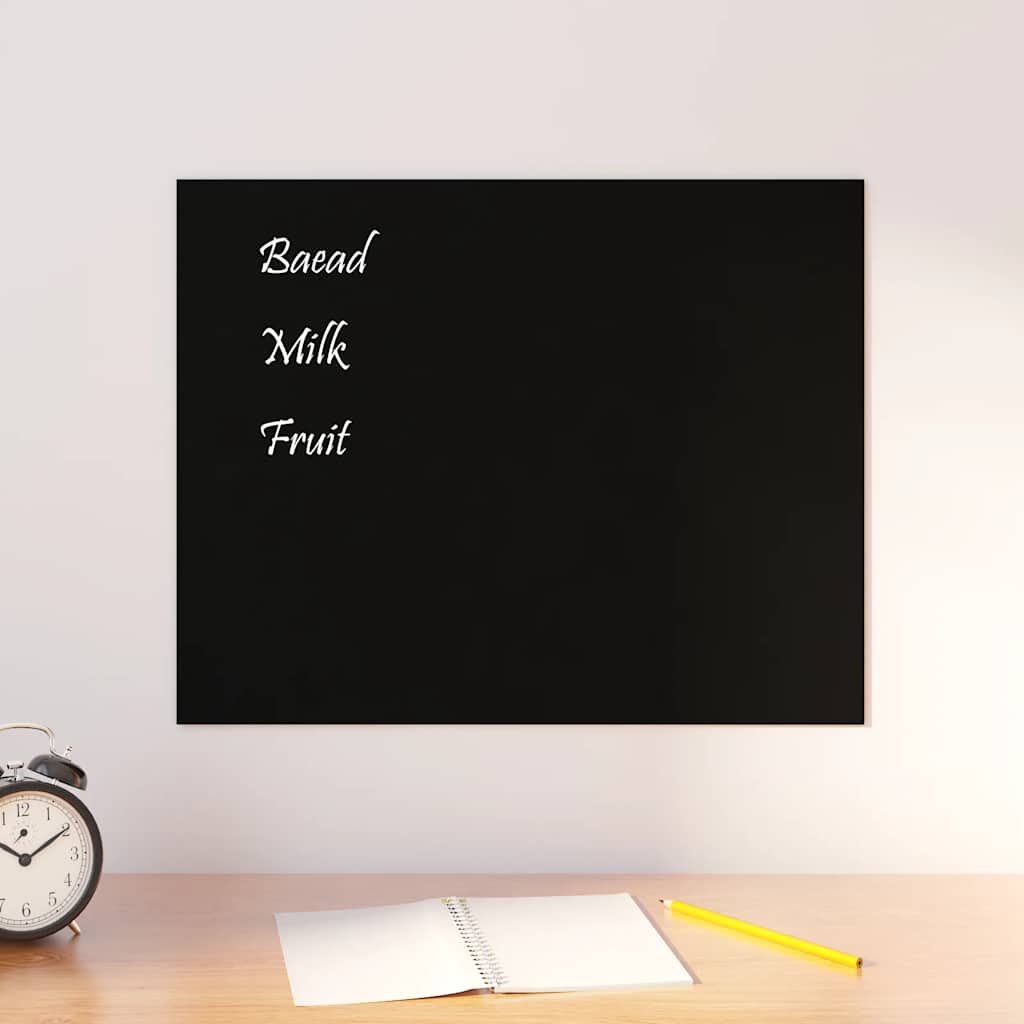 Tablero magnético Vidaxl para la pared 50x40 cm de vidrio endurecido negro