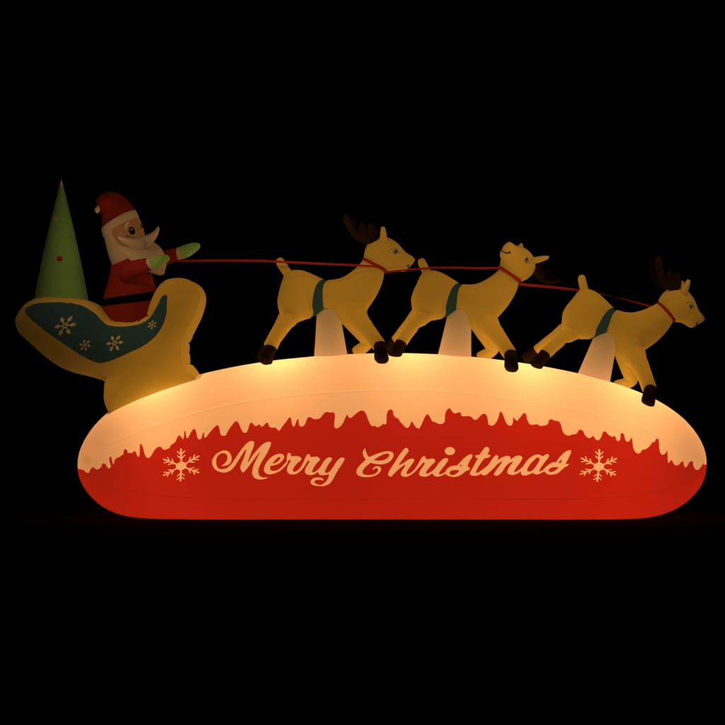 Vidaxl Decorazione natalizia Babbo Natale e renne gonfiabili LED 145 cm