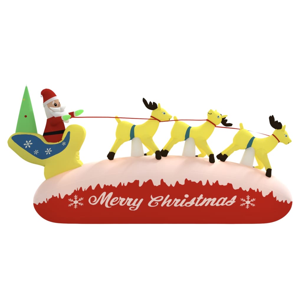 Vidaxl Decorazione natalizia Babbo Natale e renne gonfiabili LED 145 cm