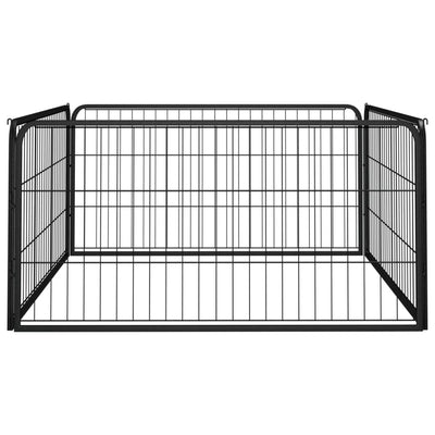 Vidaxl Kennel 4 paneles 100x50 cm de polvo -acero cubierto negro