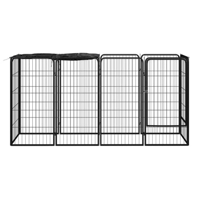 Vidaxl Dog Kennel 10 pannelli 50 x 100 cm in polvere ricoperta di nero