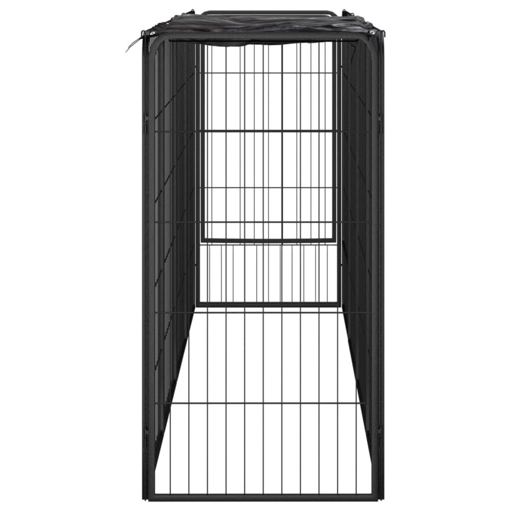 Vidaxl hondenkennel 10 panelen 50 x 100 cm gepoedercoat staal zwart