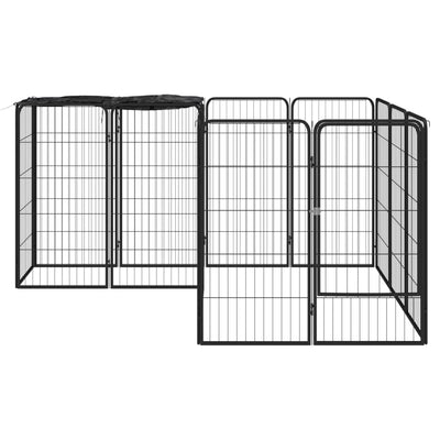 Vidaxl Dog Kennel 14 Pannelli 50 x 100 cm in polvere ricoperta di nero