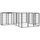 Vidaxl Kennel 18 paneles 50 x 100 cm de polvo -acero negro