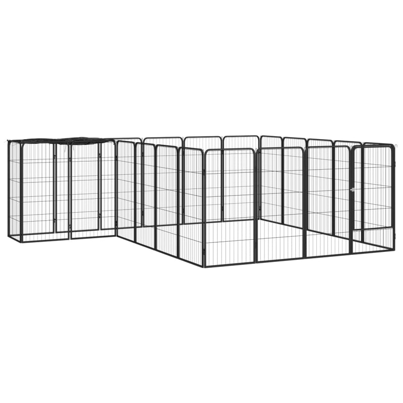 Vidaxl perrina 22 paneles 50x100 cm de polvo -acero negro