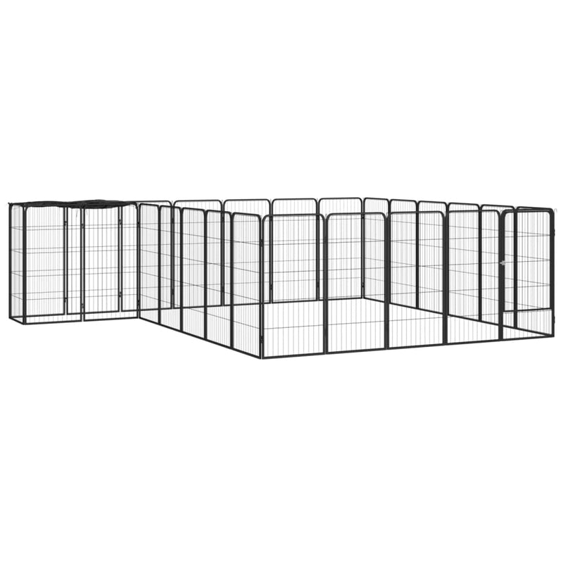 Vidaxl Dog Kennel 26 Pannelli 50x100 cm in polvere ricoperta di nero