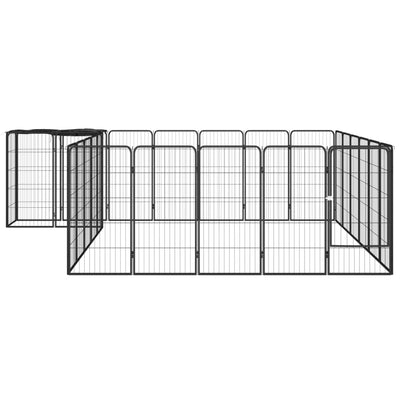 VidaXL Hondenkennel 26 panelen 50x100 cm gepoedercoat staal zwart