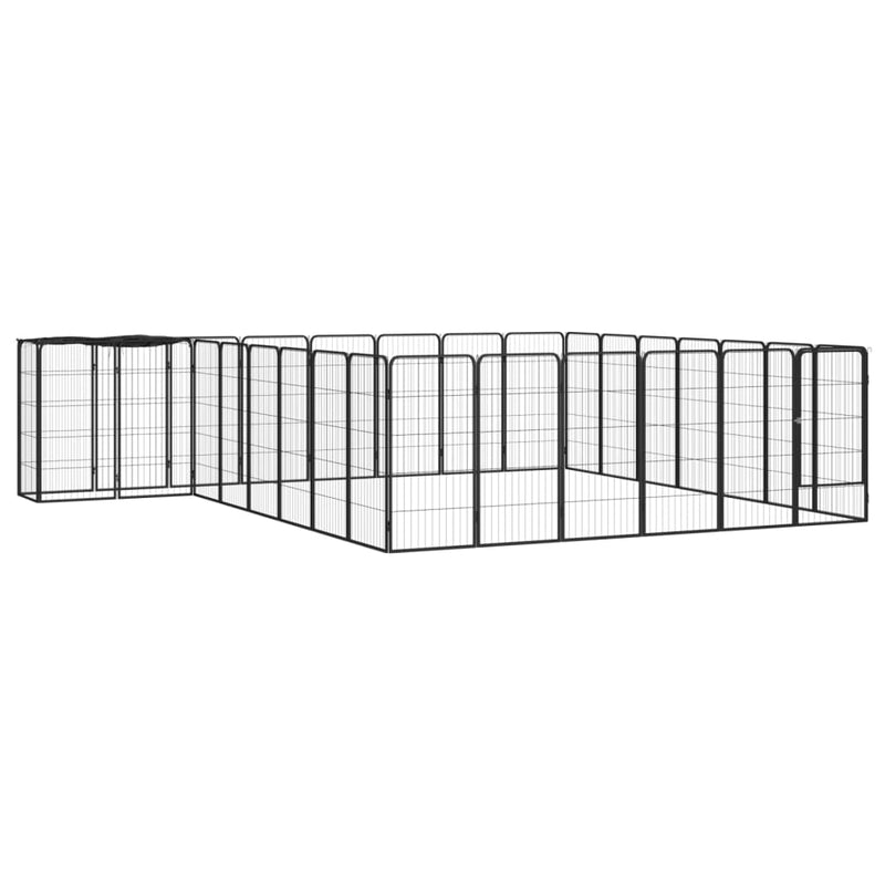 Vidaxl perrina 30 paneles 50 x 100 cm de polvo -acero negro