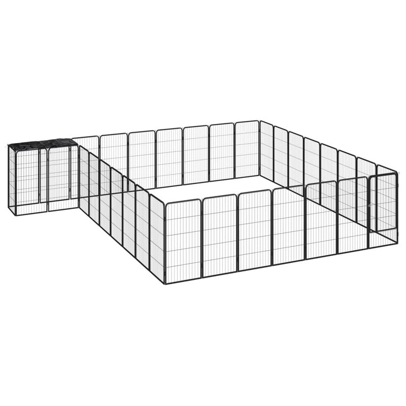 Vidaxl perrina 34 paneles 50x100 cm de polvo -acero negro