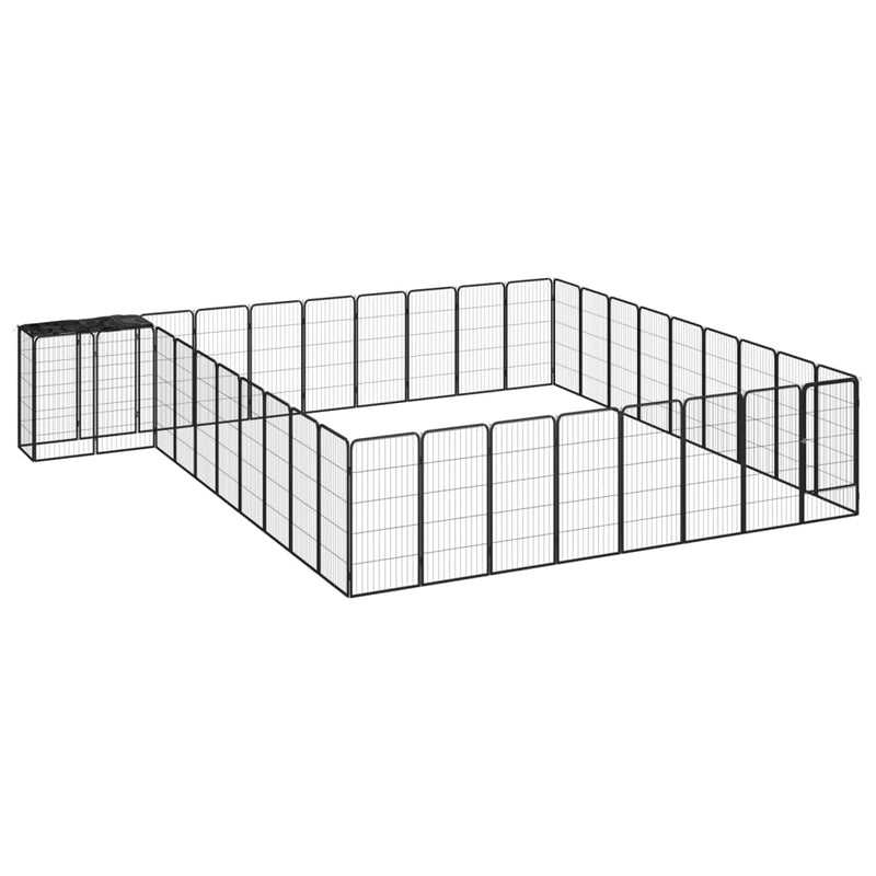 Vidaxl Kennel 38 paneles 50x100 cm de polvo -acero negro