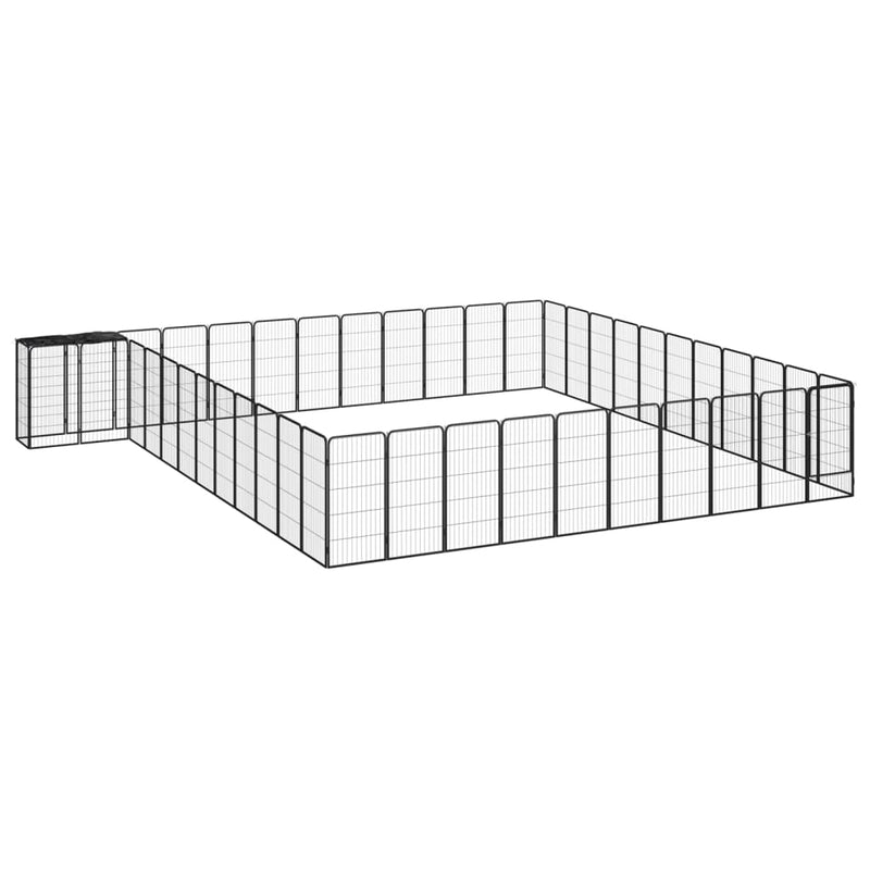 Vidaxl Dog Kennel 46 Pannelli 50x100 cm in polvere black rivestito