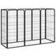 Vidaxl Kennel 8 paneles 50x100 cm de polvo -acero cubierto negro
