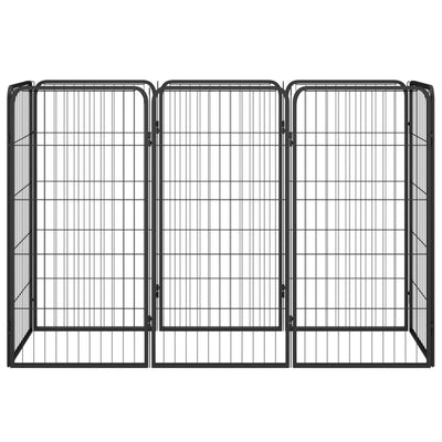 Vidaxl Dog Kennel 8 Pannelli 50x100 cm in polvere ricoperta di nero