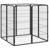 Vidaxl Kennel 8 paneles 50x100 cm de polvo -acero cubierto negro
