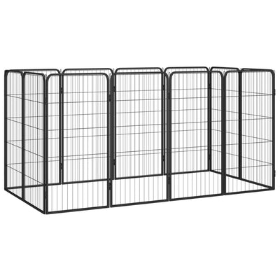 Vidaxl Dog Kennel 12 Pannelli 50 x 100 cm in polvere ricoperta di nero