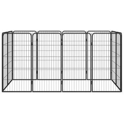 Vidaxl Dog Kennel 12 Pannelli 50 x 100 cm in polvere ricoperta di nero
