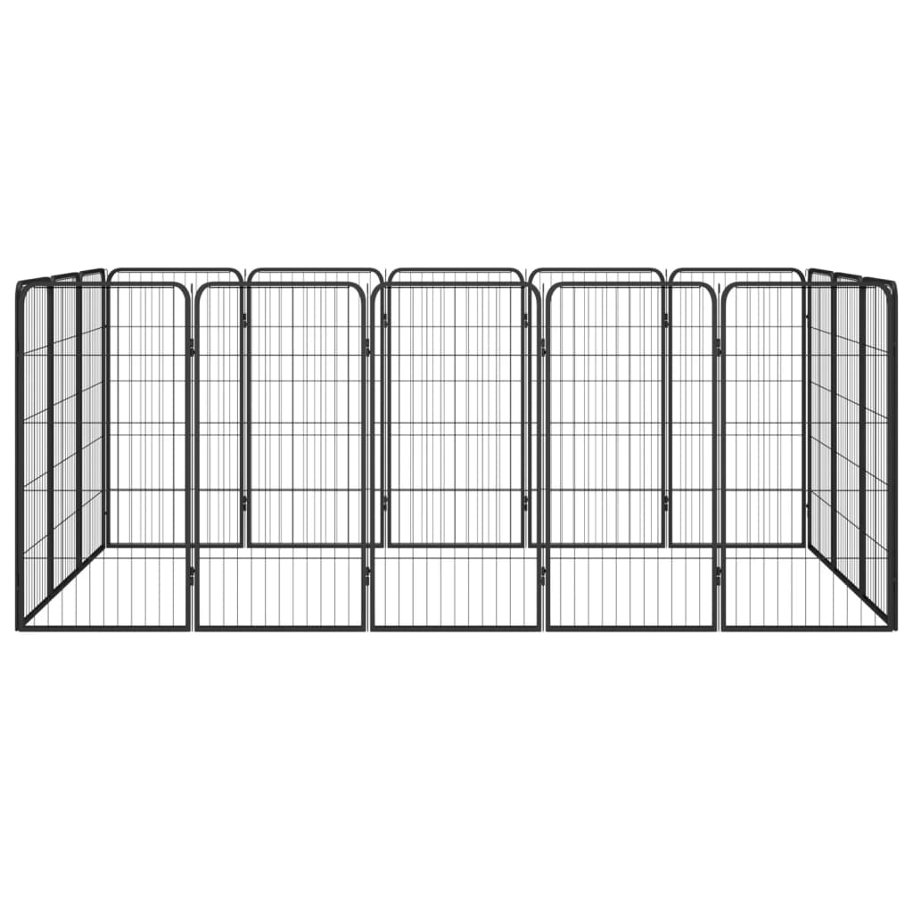 Vidaxl Kennel 16 paneles 50 x 100 cm de polvo -acero negro
