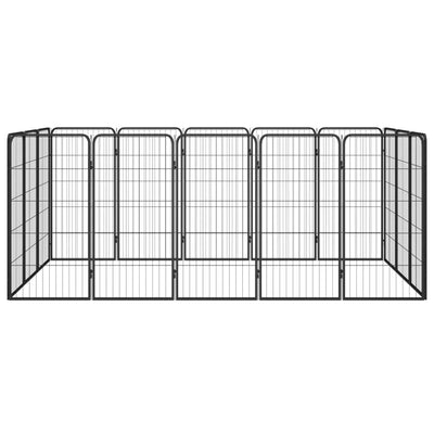 Vidaxl Dog Kennel 16 pannelli 50 x 100 cm in polvere ricoperta di nero