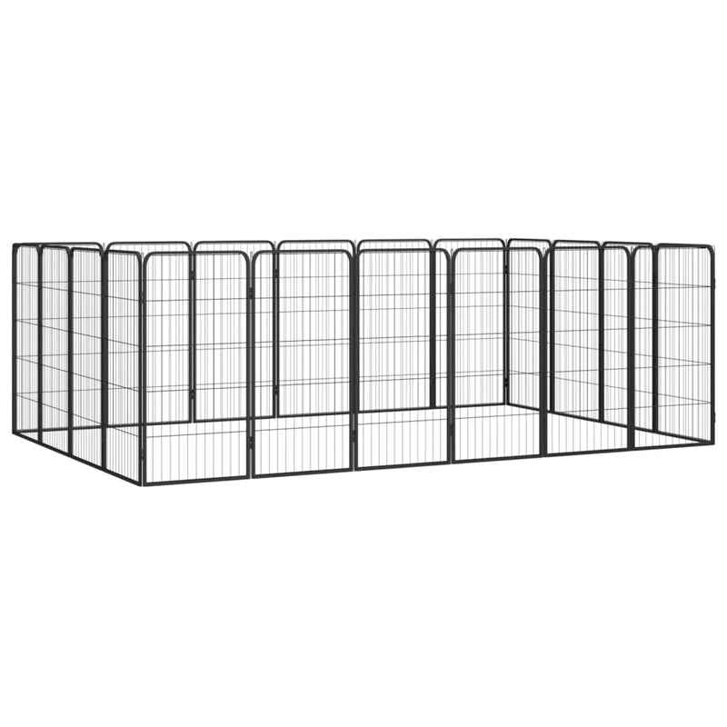 Vidaxl perrina 20 paneles 50 x 100 cm en polvo -acero cubierto negro