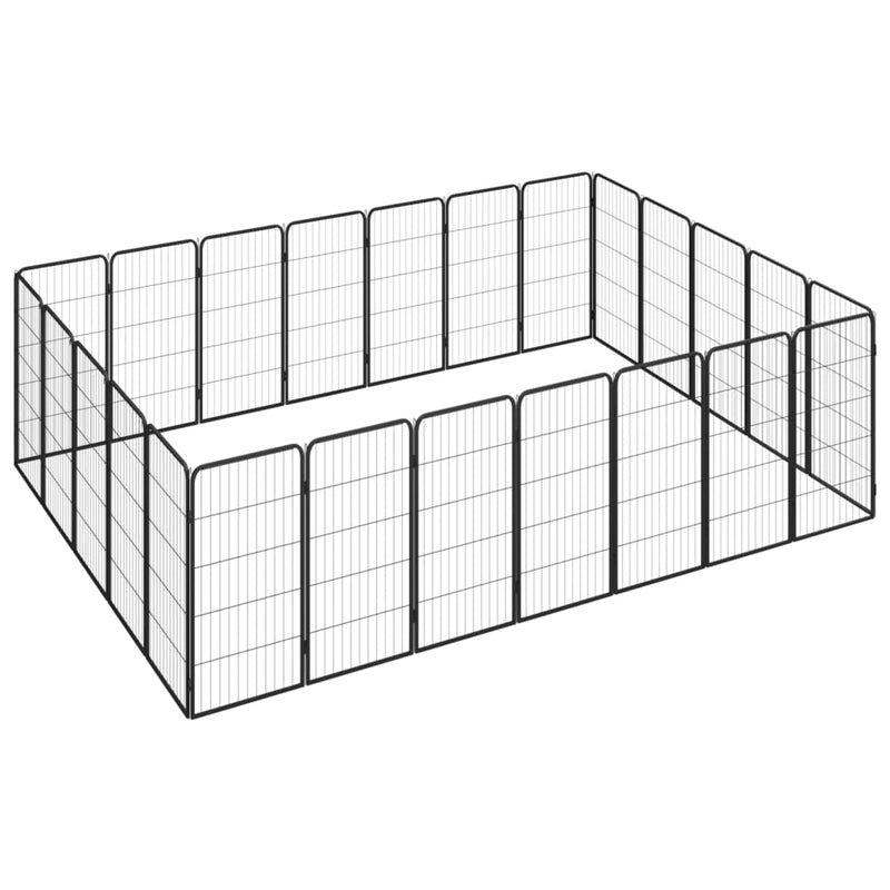 Vidaxl perrina 24 paneles 50 x 100 cm de polvo -acero negro