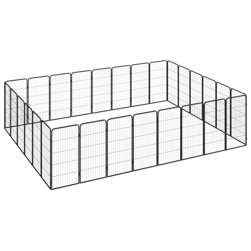 Vidaxl Dog Kennel 28 Pannelli 50x100 cm in polvere ricoperta di nero