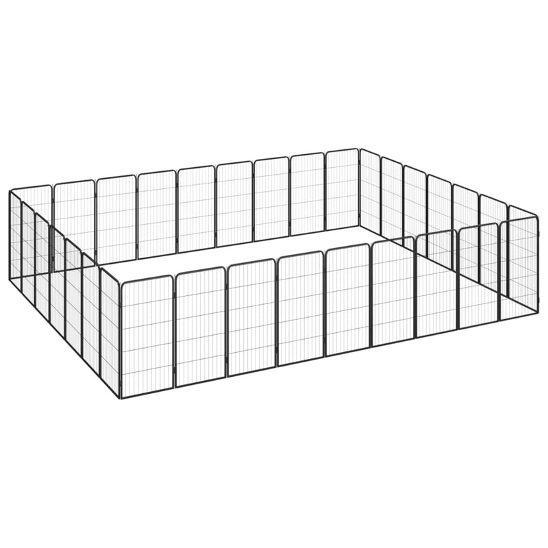 Vidaxl perrina 32 paneles 50 x 100 cm de polvo -acero negro