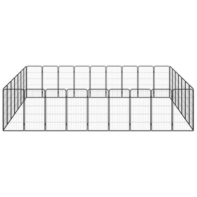 VidaXL Hondenkennel 32 panelen 50 x 100 cm gepoedercoat staal zwart