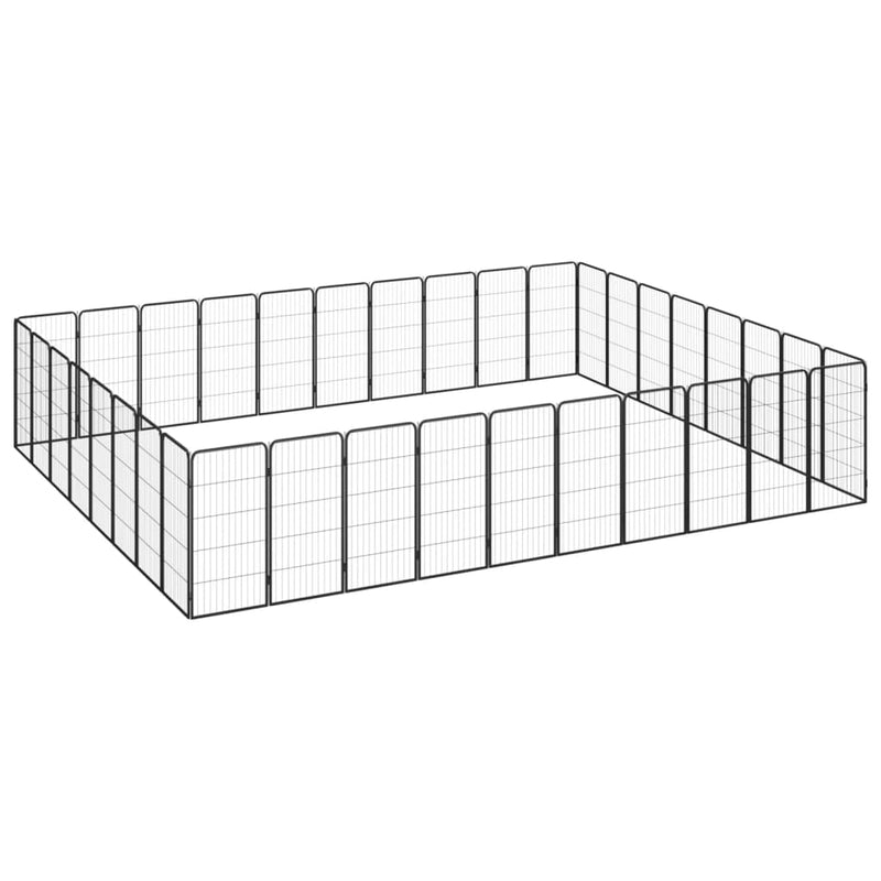 Vidaxl perrina 36 paneles 50 x 100 cm de polvo -acero cubierto negro
