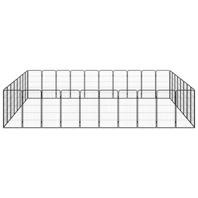 VidaXL Hondenkennel 36 panelen 50 x 100 cm gepoedercoat staal zwart