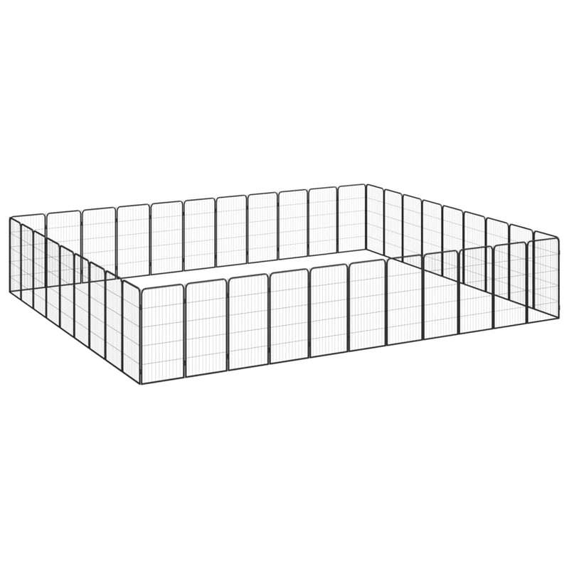 Vidaxl Kennel 40 paneles 50 x 100 cm de polvo -acero negro