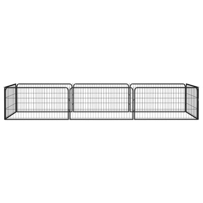 Vidaxl Dog Kennel 8 pannelli 100x50 cm in polvere ricoperta di nero